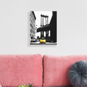 Nyc New York City Yellow Taxi Brooklyn Bridge Canvas Afdruk (Insitu (Woonkamer))