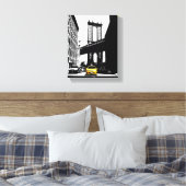 Nyc New York City Yellow Taxi Brooklyn Bridge Canvas Afdruk (Insitu (Slaapkamer))
