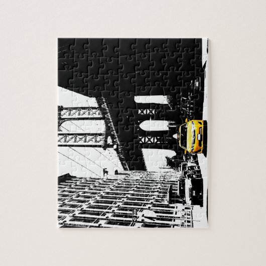 Nyc New York City Yellow Taxi Brooklyn Bridge Legpuzzel (Verticaal)