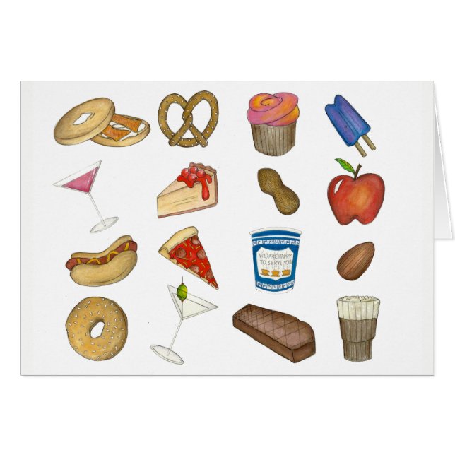 NYC New York Foodie Pizza Bagel Pretzel Cheesecake (Voorkant Horizontaal)