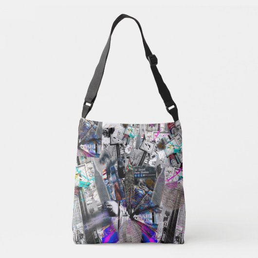 NYC New York foto's graffiti pop kunst Crossbody Tas (Achterkant)