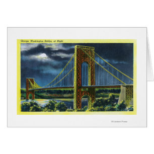 NYC, New York, George Washington Bridge bij nacht