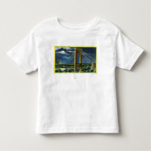 NYC, New York, George Washington Bridge bij nacht Kinder Shirts
