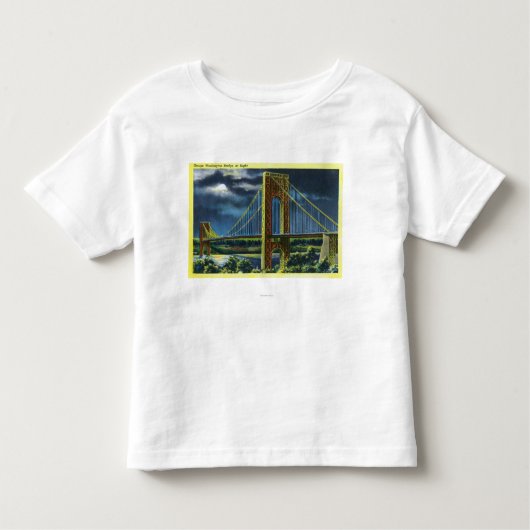 NYC, New York, George Washington Bridge bij nacht Kinder Shirts (Voorkant)