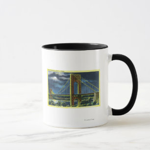 NYC, New York, George Washington Bridge bij nacht Mok