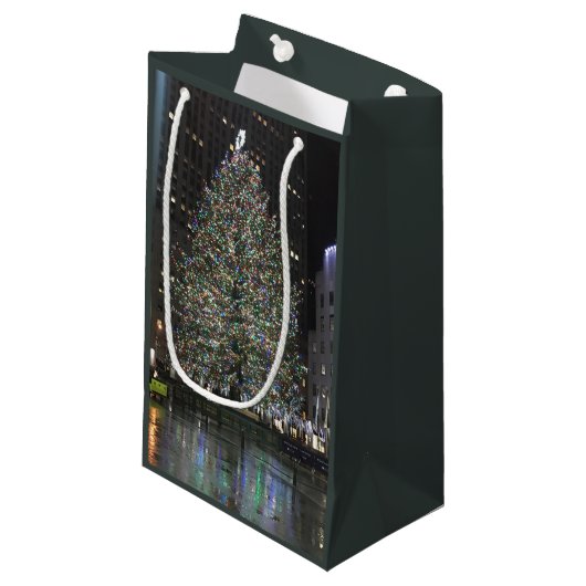 NYC New York kerstboom Rockefeller Center Klein Cadeauzakje (Voorkant Gekanteld)