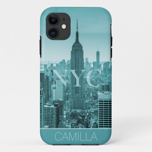 NYC New York Manhattan Empire State skyline aangep Case-Mate iPhone Case (Achterkant)