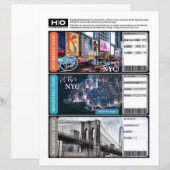 NYC | New York Mock Ticket voor reizen en evenemen (Voorkant / Achterkant)