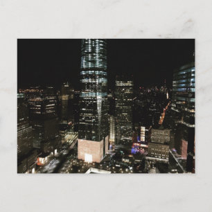 NYC New York Night Lower Manhattan Lights Briefkaa Briefkaart