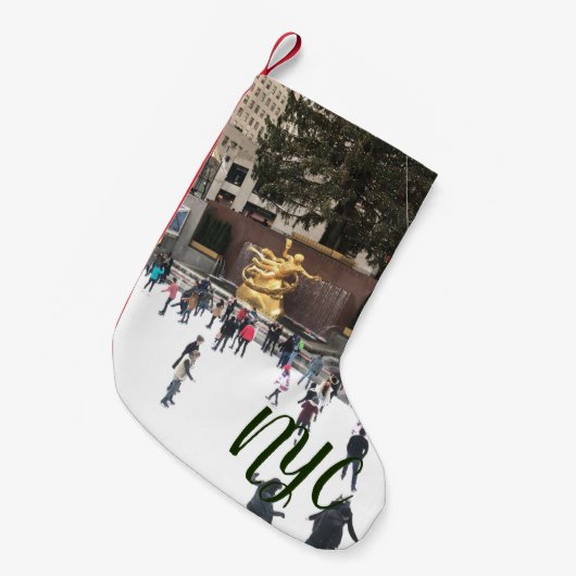 NYC New York Rockefeller Center Tree Skink Kleine Kerstsok (Voorkant (Hangend))