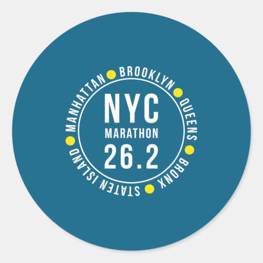 Nyc New York Souvenir Marathon Runner _1 Ronde Sticker (Voorkant)