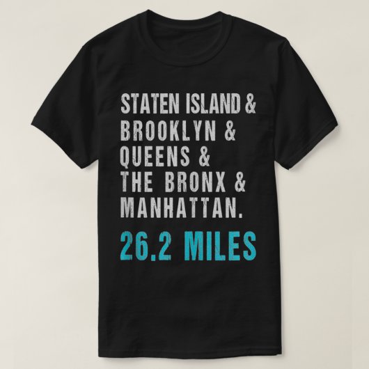 NYC New York Souvenir Marathon Runner 26 Miles T-shirt (Design voorkant)