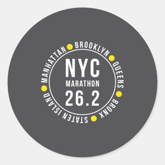 Nyc New York Souvenir Marathon Runner _2 Ronde Sticker (Voorkant)