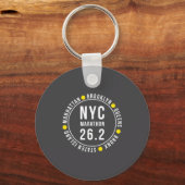 Nyc New York Souvenir Marathon Runner _2  Sleutelhanger (Voorkant)