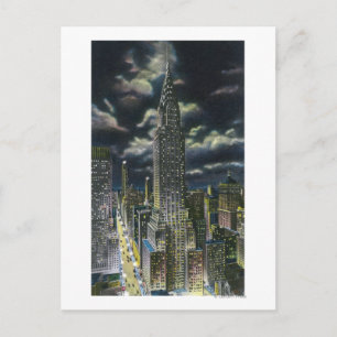 NYC, New YorkChrysler Building bij nacht # 1 Briefkaart