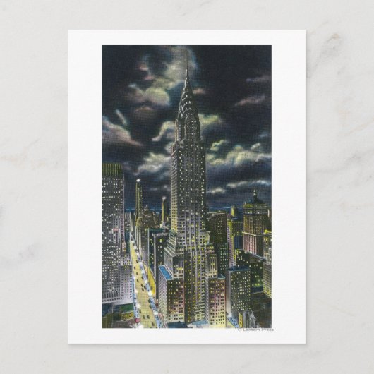 NYC, New YorkChrysler Building bij nacht # 1 Briefkaart (Voorkant)