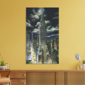 NYC, New YorkChrysler Building bij nacht # 1 Canvas Afdruk (Insitu (Woonkamer))