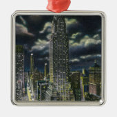 NYC, New YorkChrysler Building bij nacht # 1 Metalen Ornament (Voorkant)