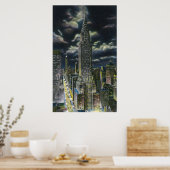 NYC, New YorkChrysler Building bij nacht # 1 Poster (Keuken)