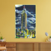NYC, New YorkEmpire State Building at Night Canvas Afdruk (Insitu (Woonkamer))