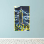 NYC, New YorkEmpire State Building at Night Canvas Afdruk (Insitu (Houten vloer))