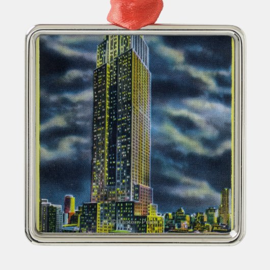 NYC, New YorkEmpire State Building at Night Metalen Ornament (Voorkant)