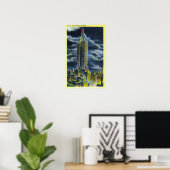 NYC, New YorkEmpire State Building at Night Poster (Thuiskantoor)