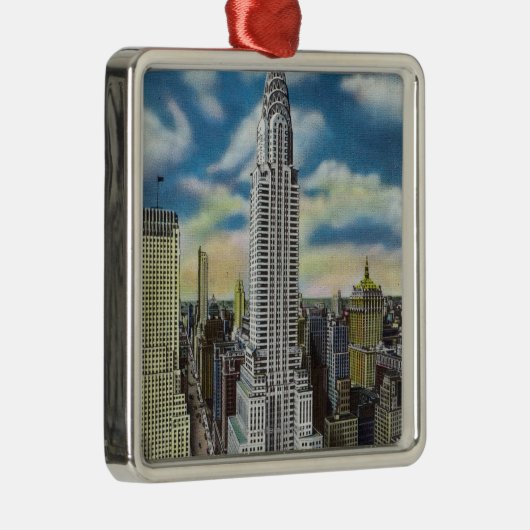 NYC, New YorkExterior Uitzicht van de Chrysler Metalen Ornament (Rechts)