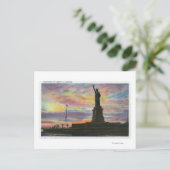 NYC, New YorkSunrise Uitzicht van Vrijheidsbeeld Briefkaart (Staand voorkant)