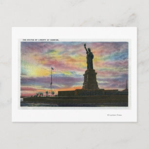 NYC, New YorkSunrise Uitzicht van Vrijheidsbeeld Briefkaart