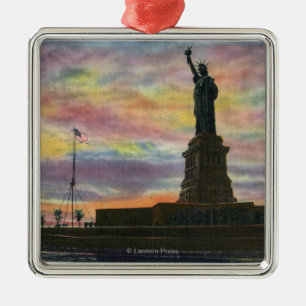 NYC, New YorkSunrise Uitzicht van Vrijheidsbeeld Metalen Ornament