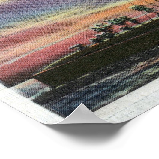 NYC, New YorkSunrise Uitzicht van Vrijheidsbeeld Poster (Hoek)