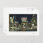 NYC, New YorkView of Times Square at Night # 2 Briefkaart (Voorkant / Achterkant)