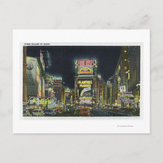 NYC, New YorkView of Times Square at Night # 2 Briefkaart (Voorkant)