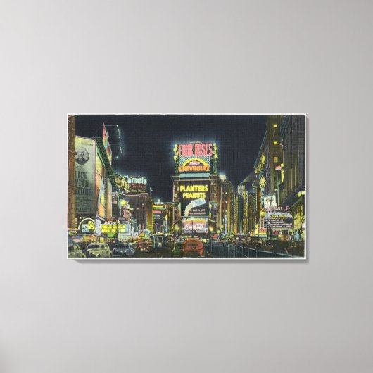 NYC, New YorkView of Times Square at Night # 2 Canvas Afdruk (Voorkant)