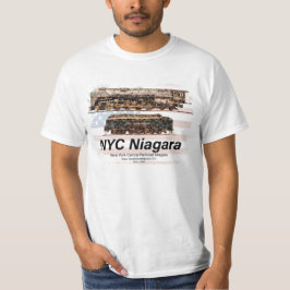 NYC Niagara Steam Locomotive Profile American flag T-shirt