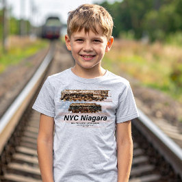 NYC Niagara Steam Locomotive Profile American flag T-shirt