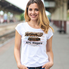 NYC Niagara Steam Locomotive Profile American flag T-shirt