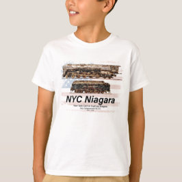 NYC Niagara Steam Locomotive Profile American flag T-shirt