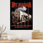 NYC Niagara Steam Locomotive with American flag Poster (Keuken)