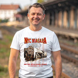 NYC Niagara Steam Locomotive with American flag T-shirt