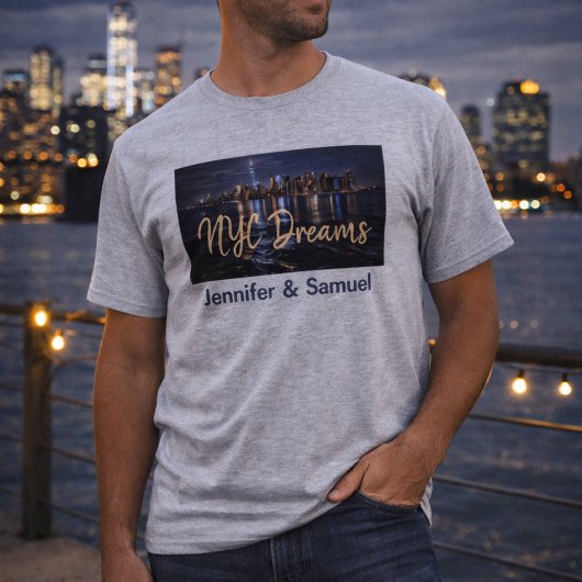 NYC night lights, romance, and skyline dreams T-shirt