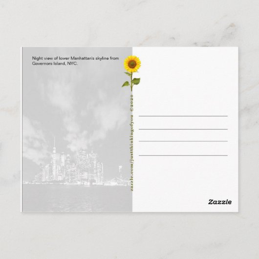 NYC Night Skyline - H briefkaart (Achterkant)