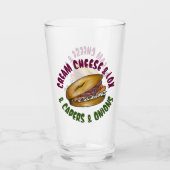 NYC Nova Bagel Cream Cheese Capers Lox Onions Glas (Voorkant)