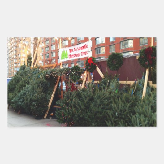 NYC Organic kerstbomen Stickers (Voorkant)