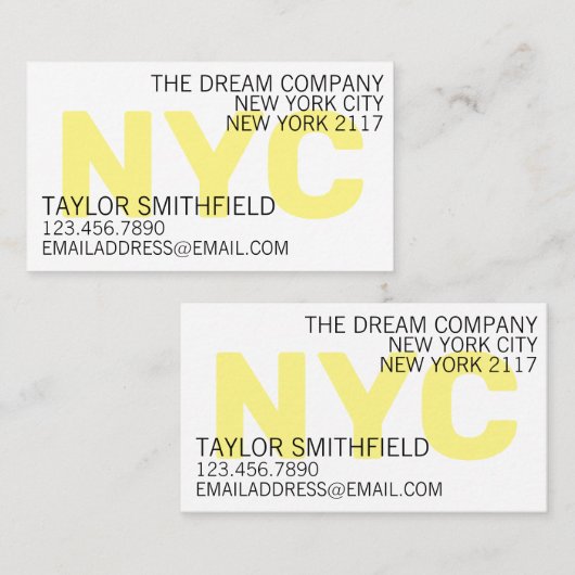 NYC Overlay Visitekaartje (Voorkant / Achterkant)