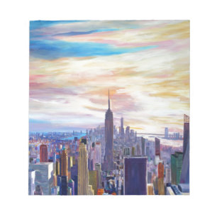 NYC Panorama met Chrysler en Empire State Notitieblok