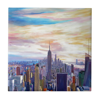 NYC Panorama met Chrysler en Empire State Tegeltje