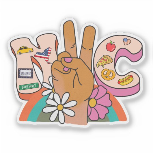 NYC PEACE NEW YORK CITY STICKER (Voorkant)