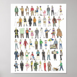 NYC People New York City Citizens Humans Inwoners Poster